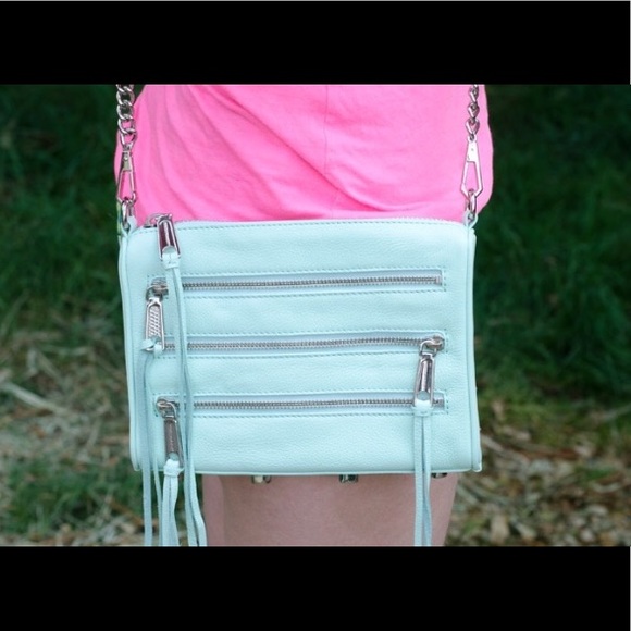 Rebecca Minkoff - Five-Zip Mini Crossbody Bag MINT COLOR - Picture 3 of 5